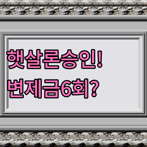 개인회생 햇살론 승인 방법과 6회차 ..