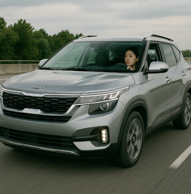 기아 셀토스 운전하는 여자 사진