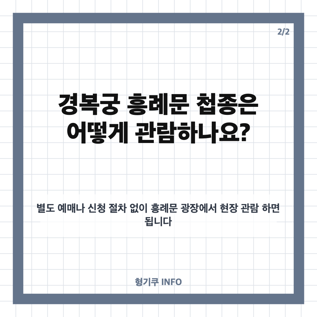 경복궁 흥례문 첩종 행사, 10월 30일~11월 1일 일정과 관람 정보 카드뉴스 3