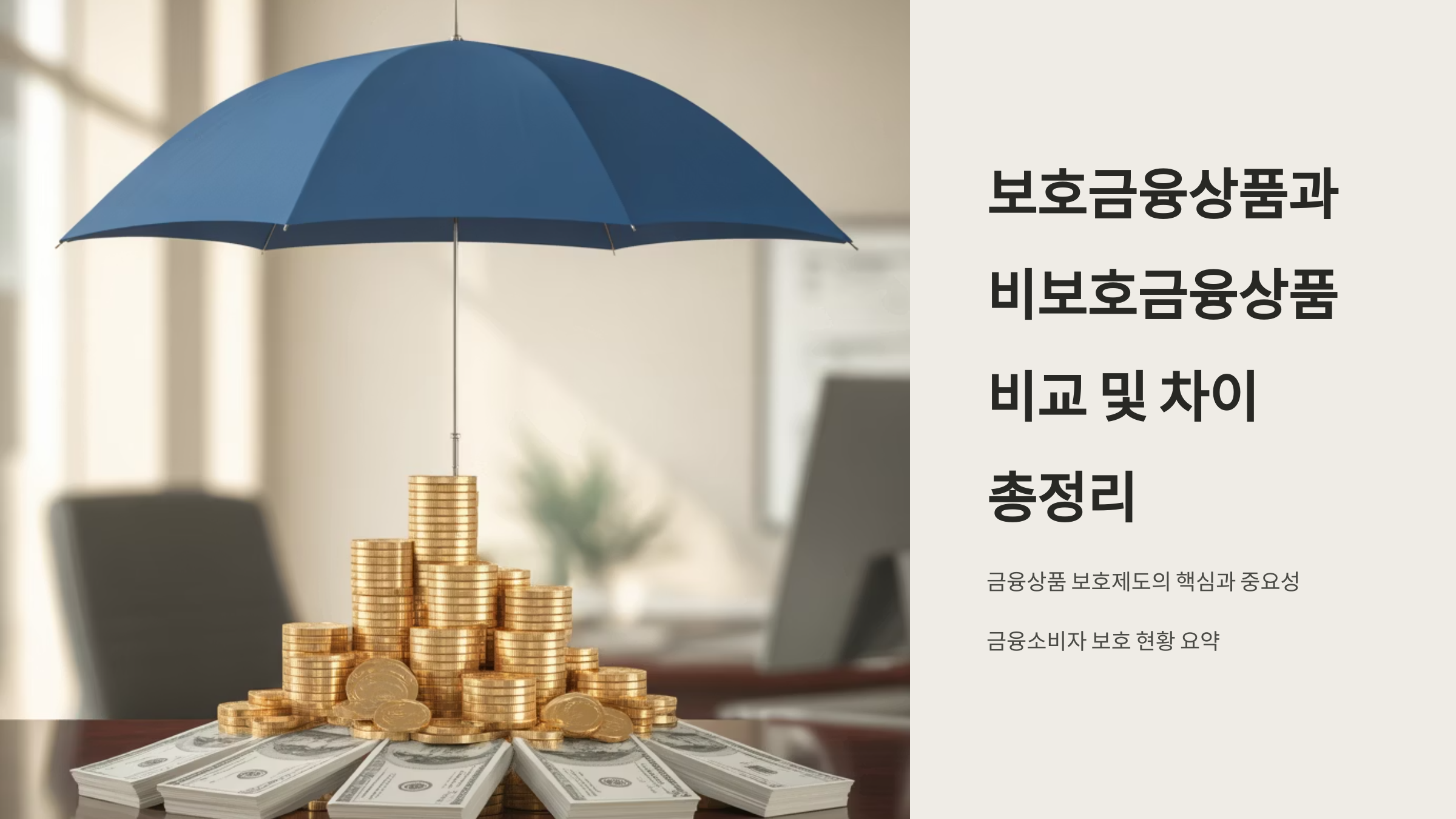 보호금융상품과 비보호금융상품 비교