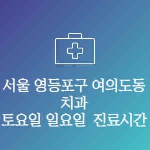 서울 영등포구 여의도동 치과 주말 토요일 일요일 문여는 병원 진료시간