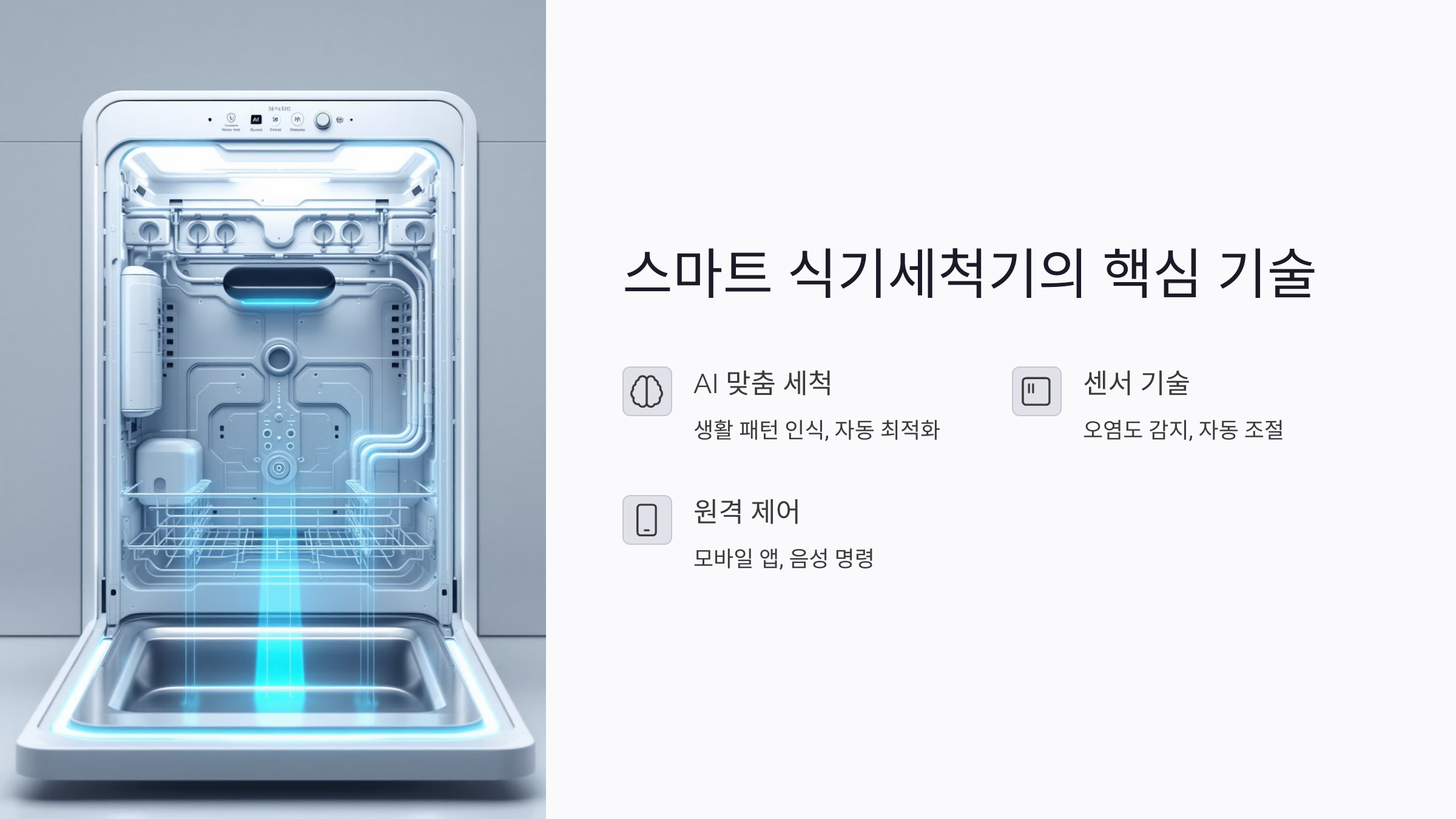 스마트 식기세척기의 핵심 기술 정리