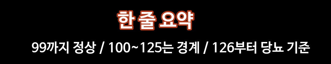 공복혈당 정상수치