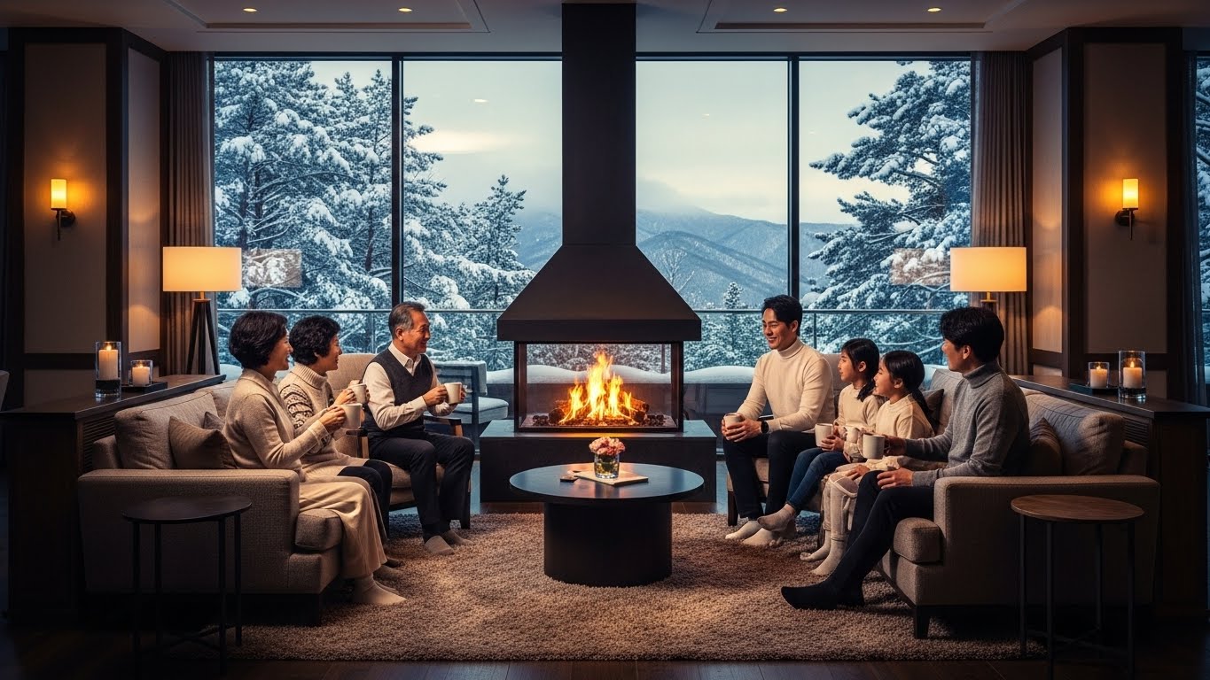 겨울 가족 여행 이미지