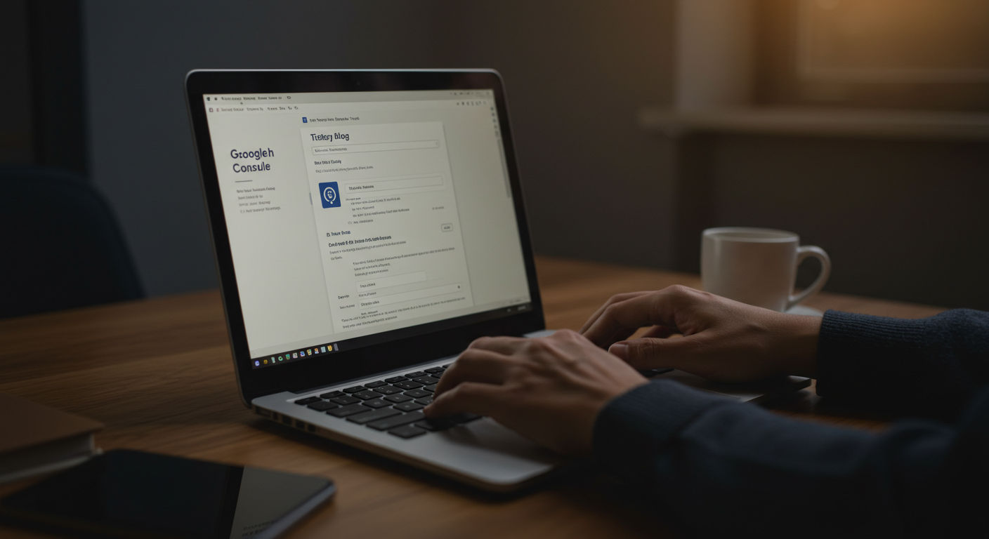 구글서치콘솔에 등록하는 모습