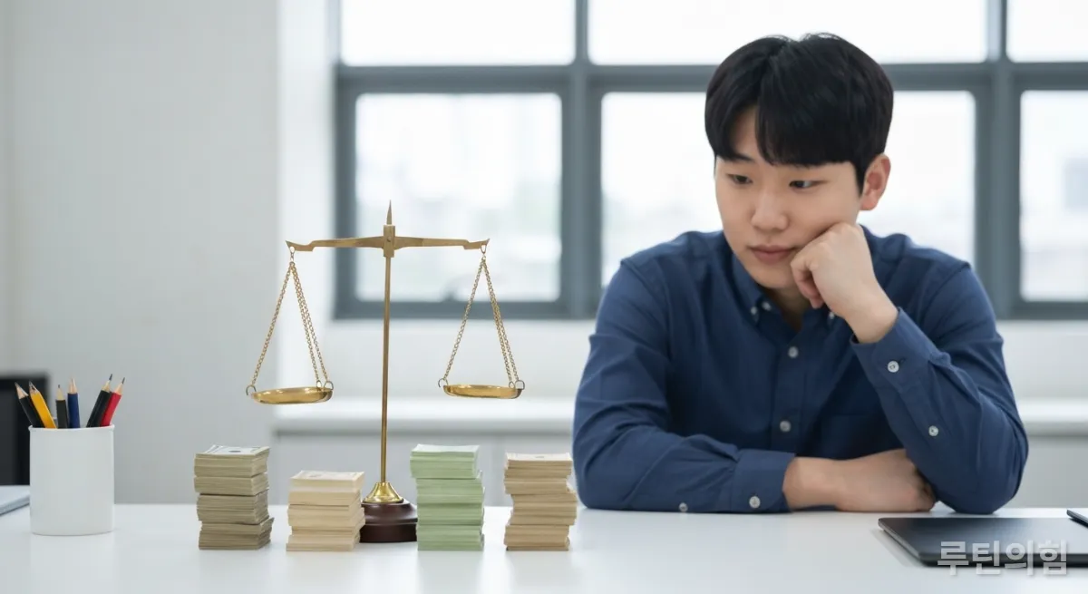 다양한 자산군을 나누어 자산 배분을 고민하는 남성