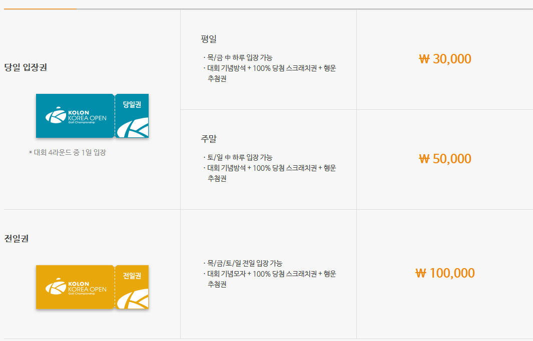 KGA 코오롱 한국오픈 갤러리