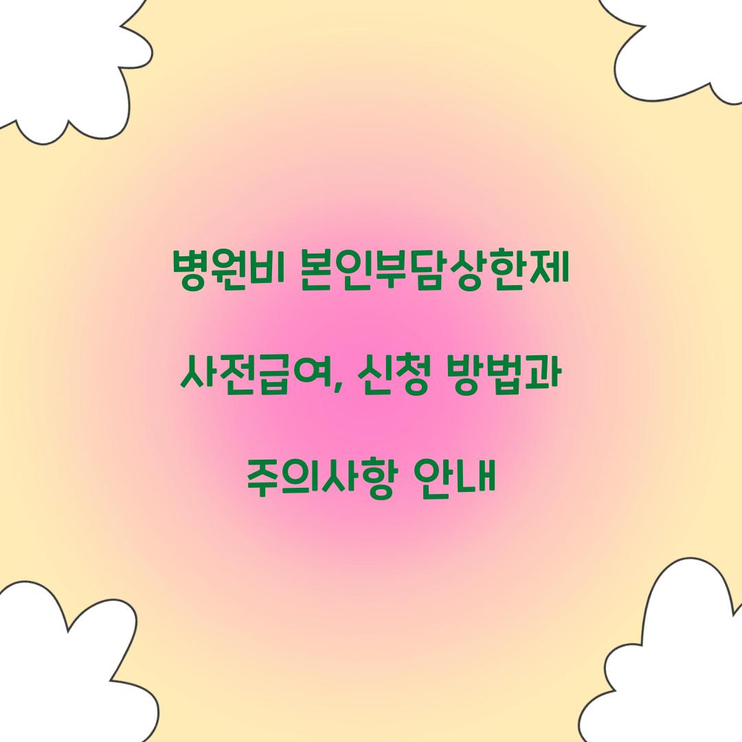 병원비 본인부담상한제 사전급여