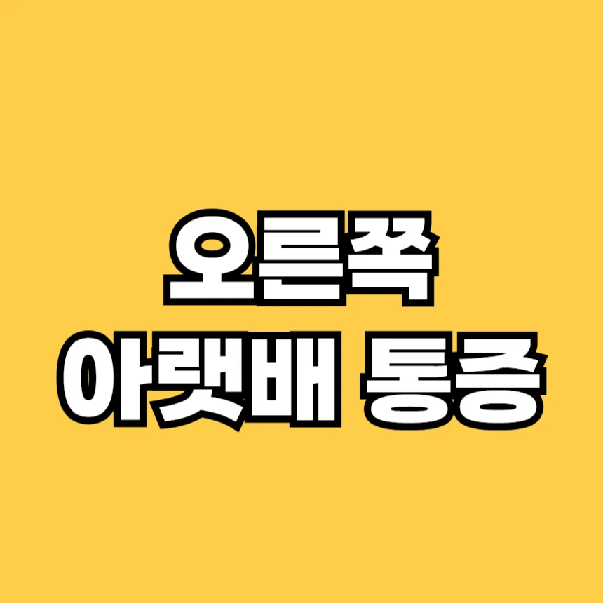 오른쪽 아랫배 눌렀을 때 통증