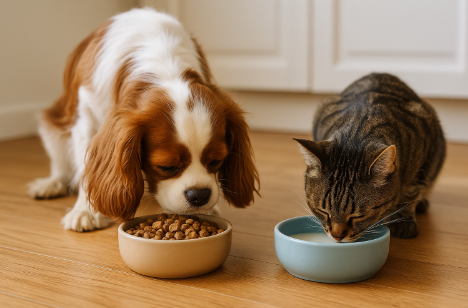 식사 중인 반려동물들