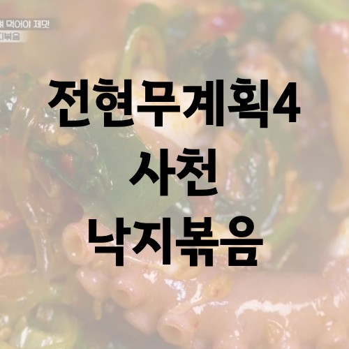 전현무계획4 사천 낙지볶음 성리 하루 장한별
