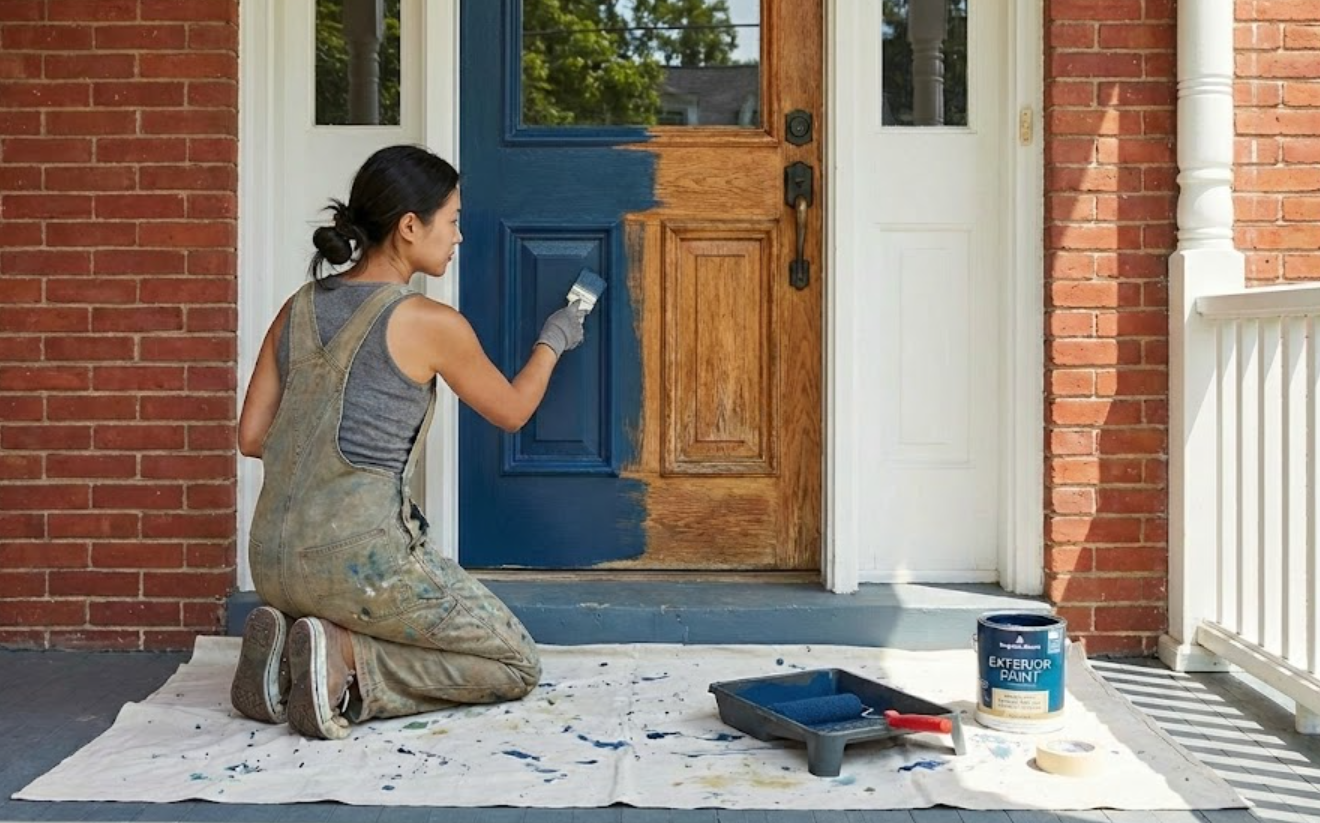 현관문 셀프 페인틴 사진