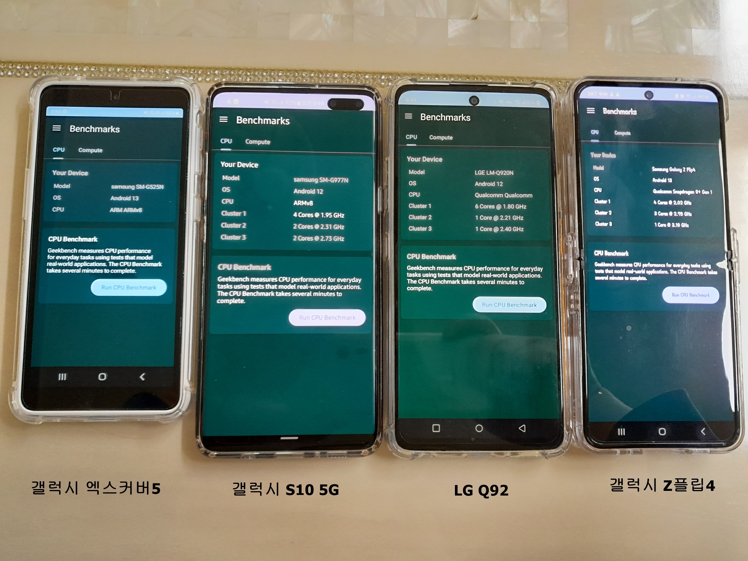 삼성 엑스커버5, 삼성 S10 5G, 엘지 Q92, 삼성 Z플립4