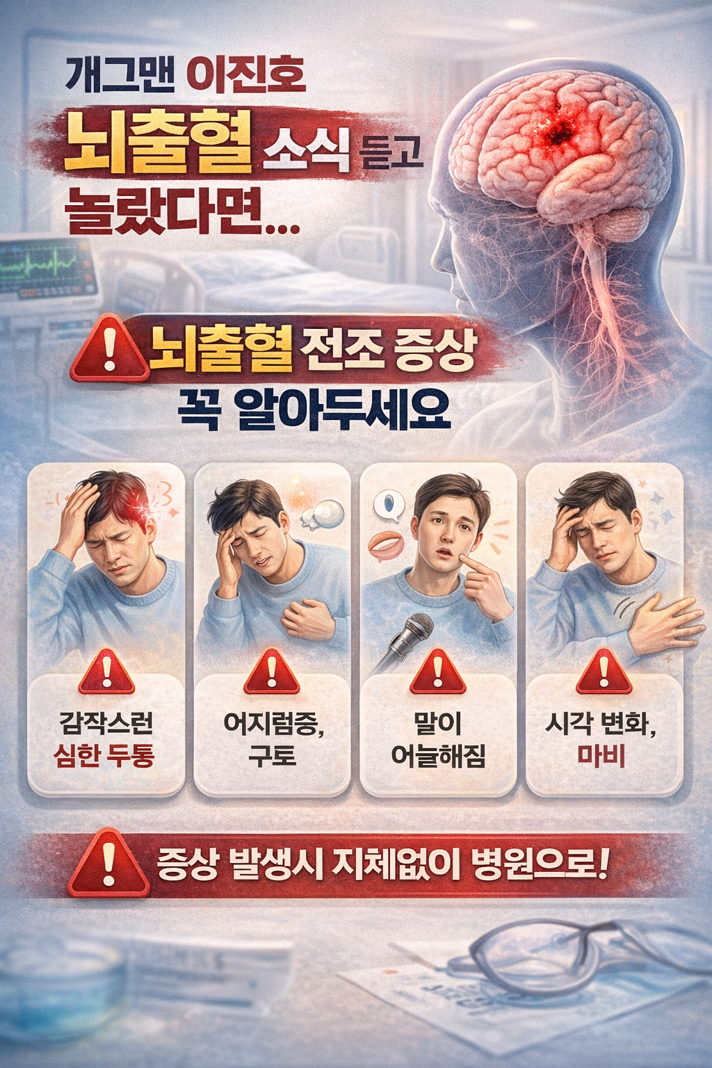 개그맨 이진호 뇌출혈 소식 듣고 놀랐다면… 뇌출혈 전조 증상 꼭 알아두세요