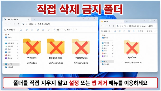 삭제 금지 시스템 폴더 안내