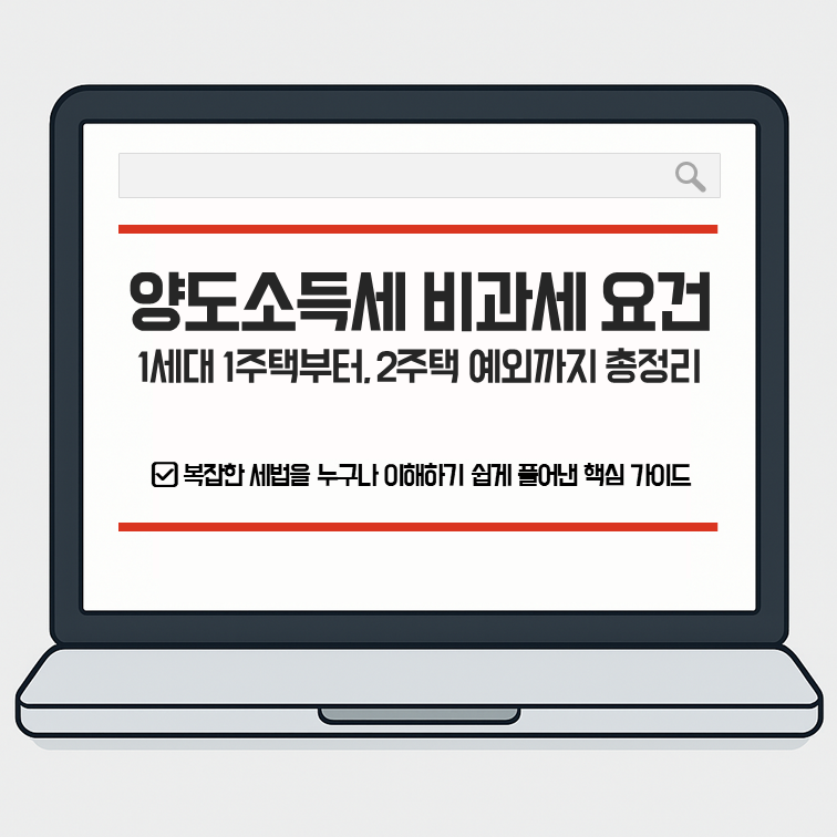 양도소득세 비과세 요건 총정리 &ndash; 1세대 1주택부터 2주택 예외까지 안내 썸네일 이미지