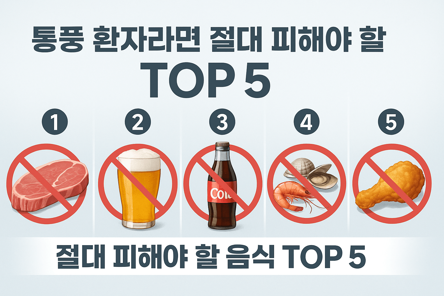 통풍 환자라면 절대 피해야 할 음식 TOP 5!