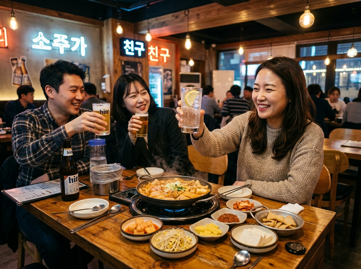 독감 접종 후 술 대신 탄산수