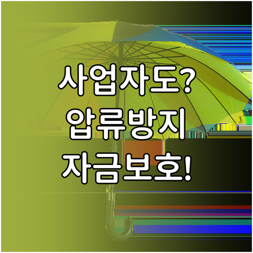 압류방지통장 사업자 계좌 사용 가능 ..