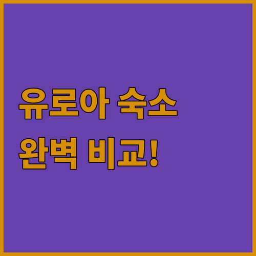유로아 여행 준비 필수 정보 숙소 위..