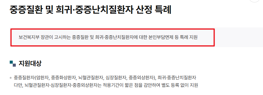 산정특례 대상질병 설명