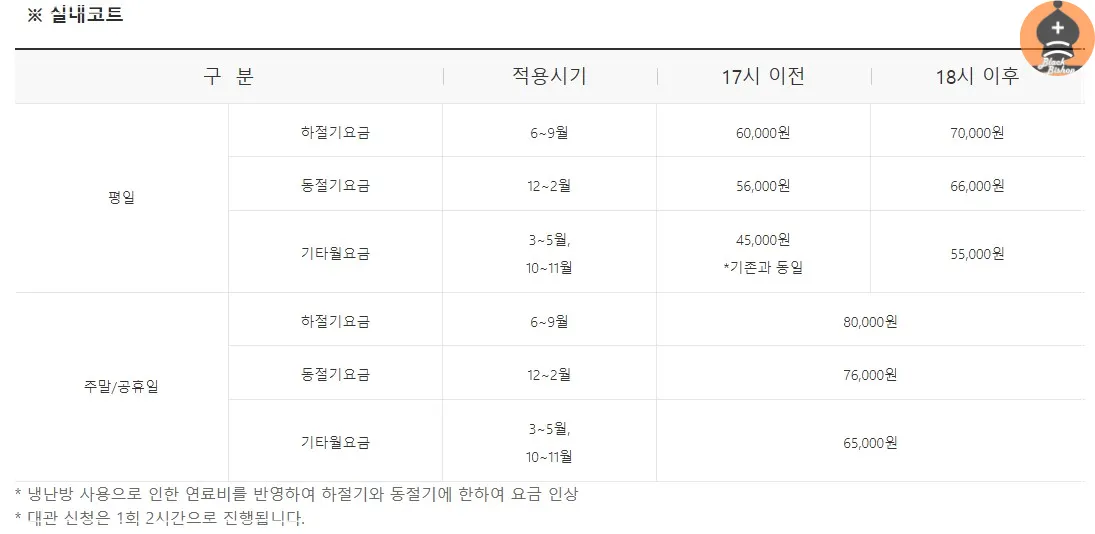 귀뚜라미-실내인상이용료