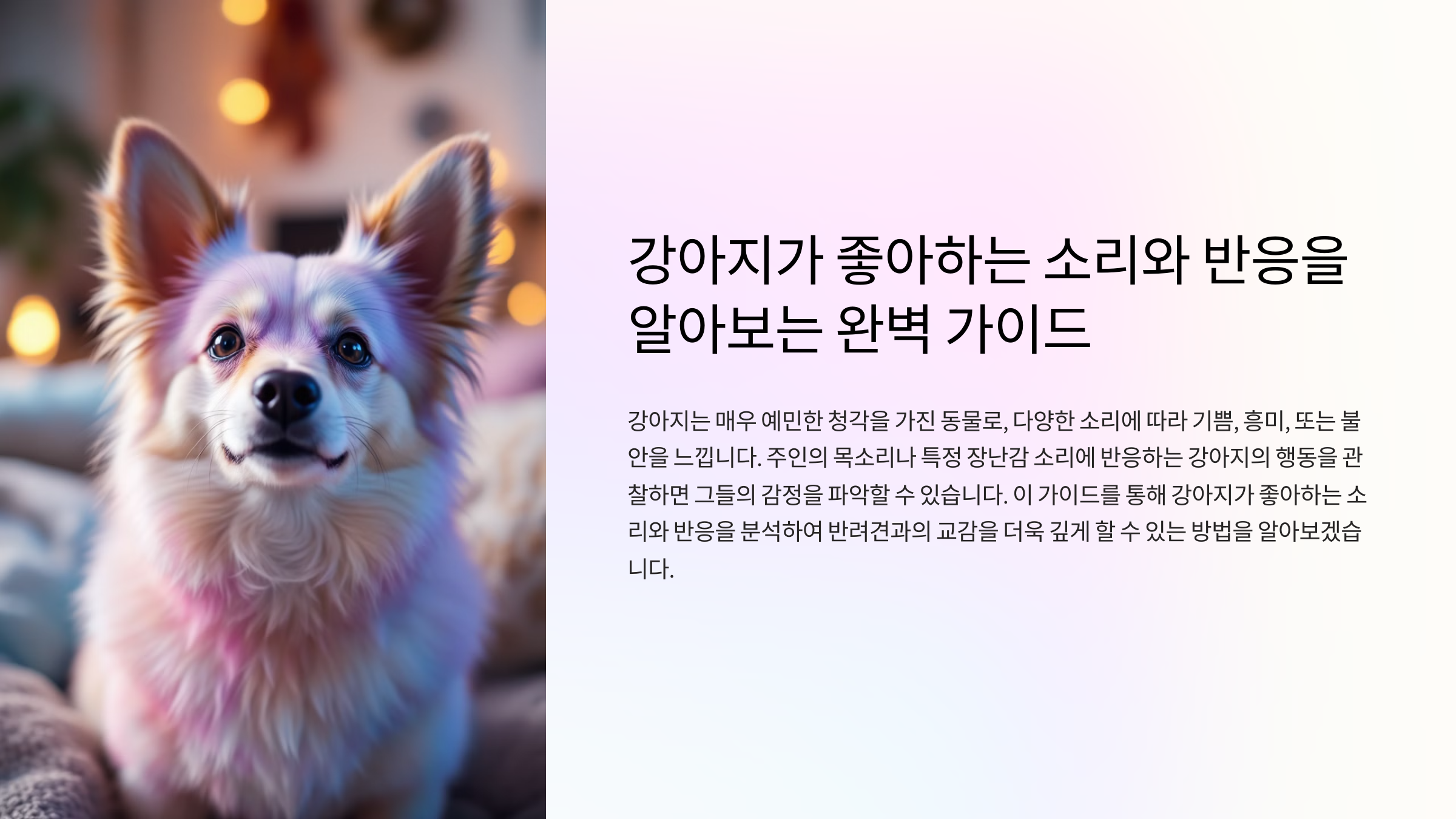 강아지가 좋아하는 소리와 반응을 알아보는 완벽 가이드