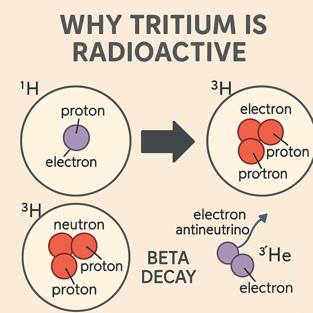 3중수소는 결국 존재의 불안전성에서 안정적인 헬륨3으로 가려는 현상의 에너지, 이게 곧 방사선 베타!