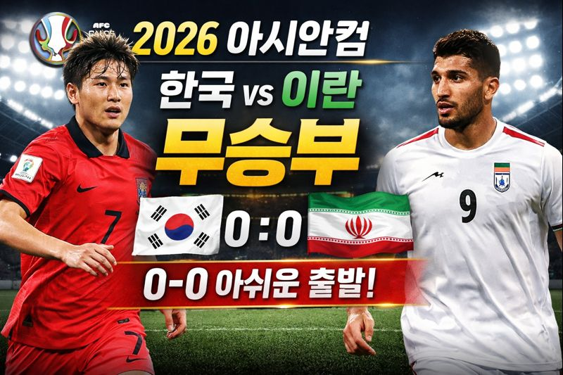 아시안컵 2026 이란전 무승부