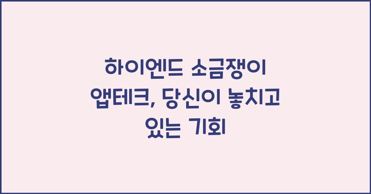 하이엔드 소금쟁이 앱테크