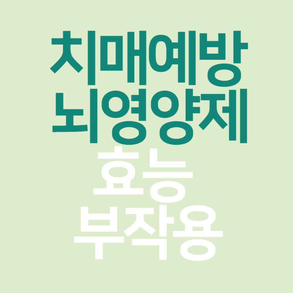 치매예방 뇌영양제 효능 부작용