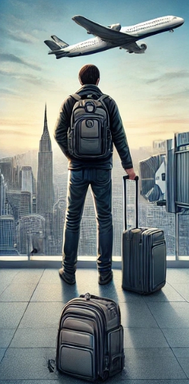 혼자 여행다니는 남자의 뒷모습