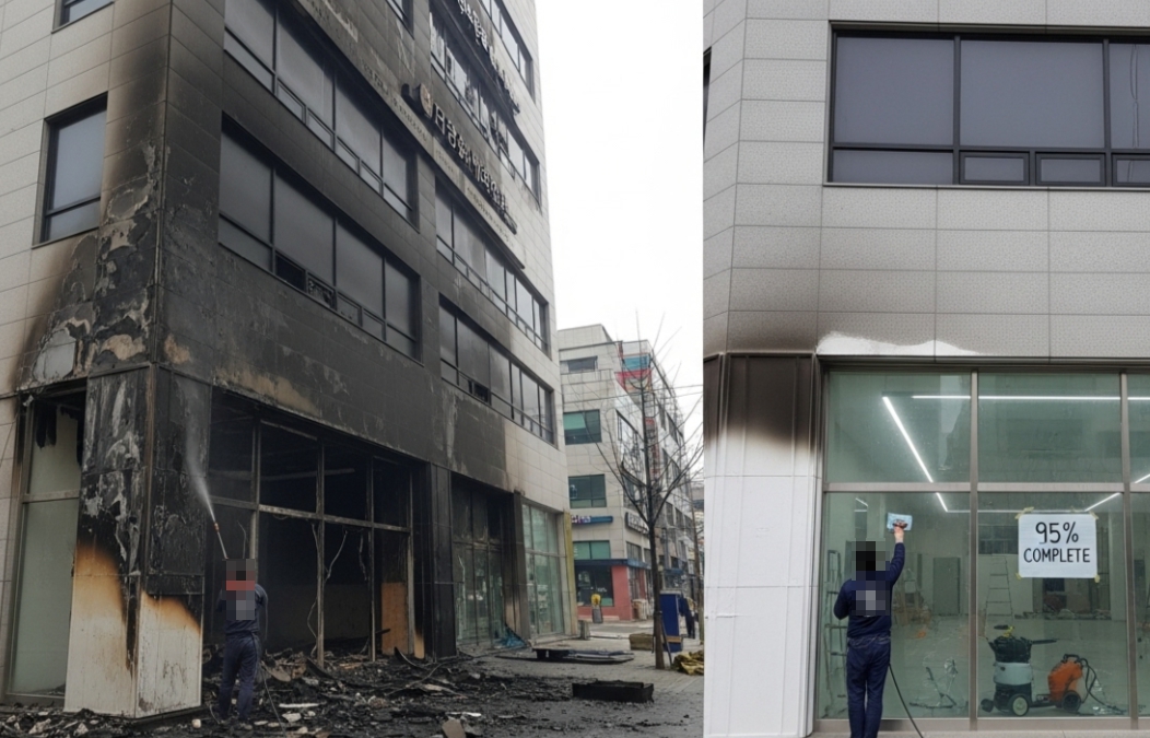 광주시 화재난뒤 모습