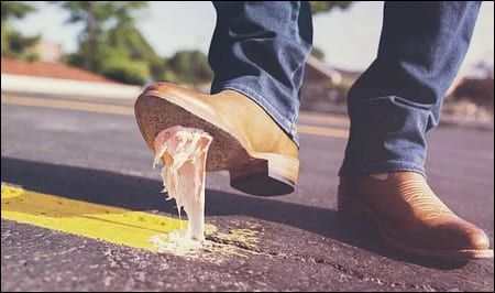 껌을 밟은 신발
