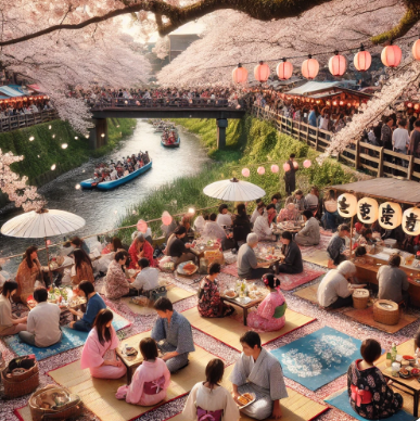 일본 하나미 축제관련 사진