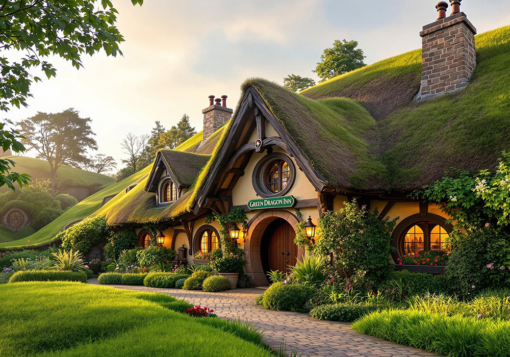 뉴질랜드 마타마타 호비튼 무비 세트의 더 그린 드래곤 인