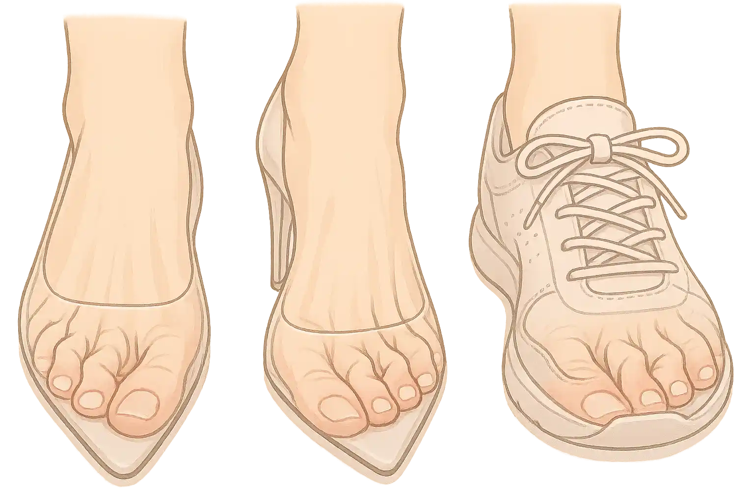 신발 속 발가락 압박