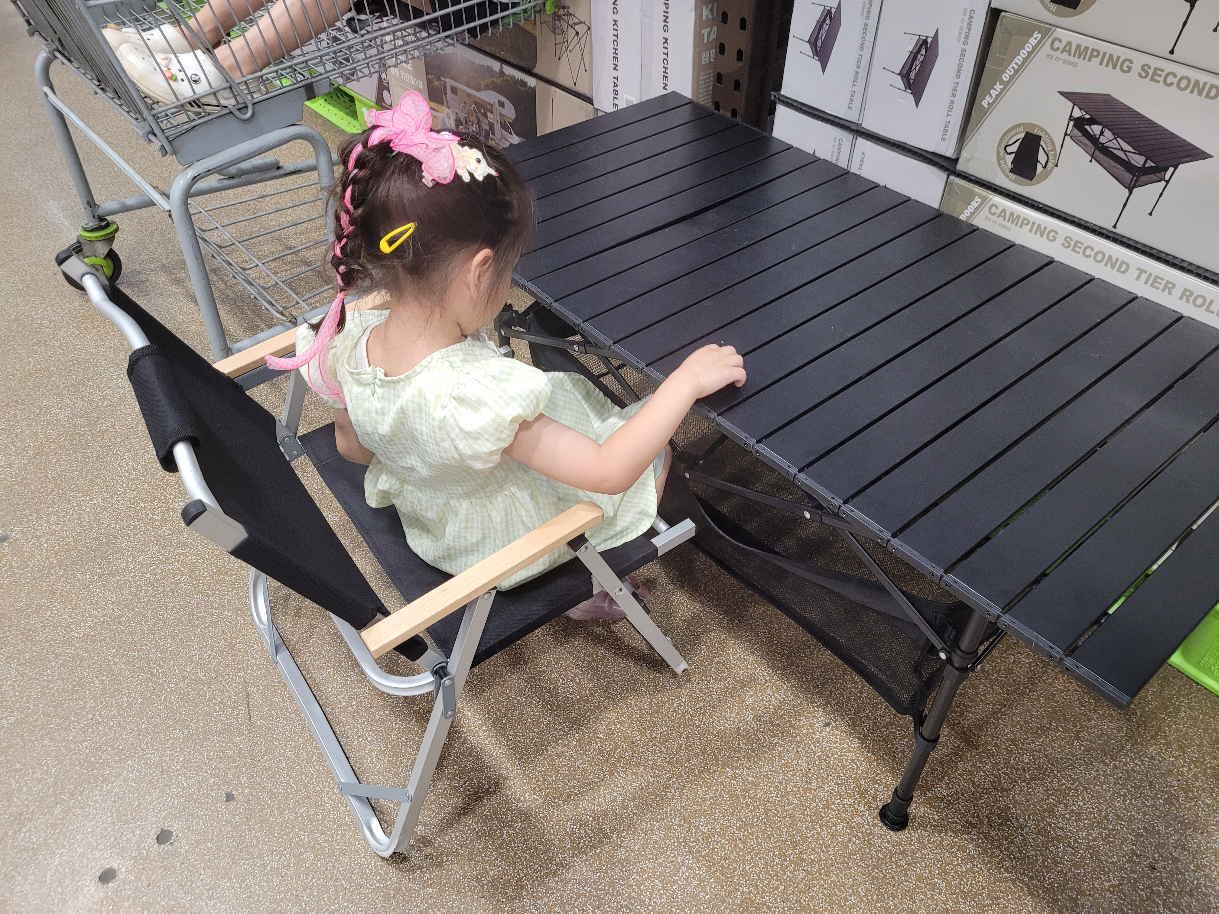 캠핑 2단 롤테이블