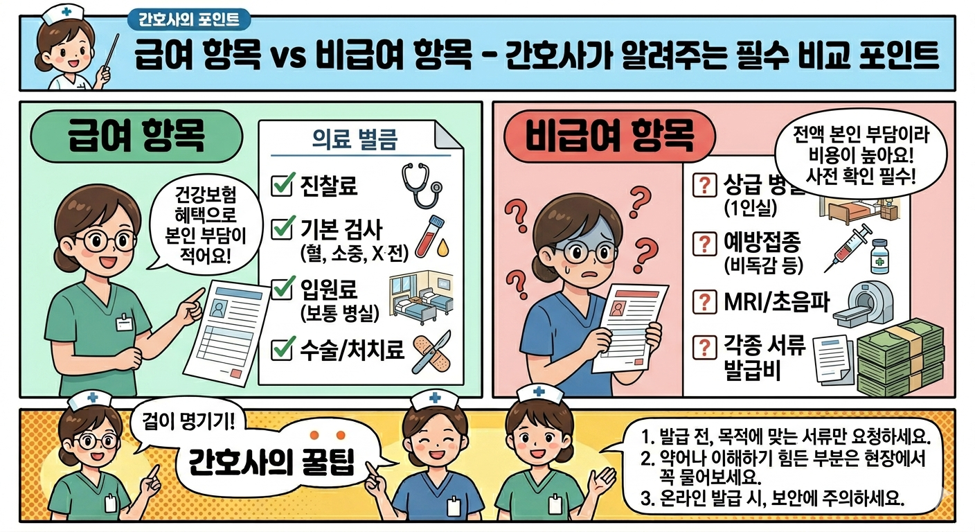 급여 vs 비급여 항목 차이