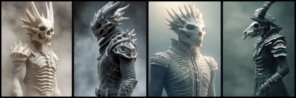 다크 판타지 생물 디자인 예시 Midjourney