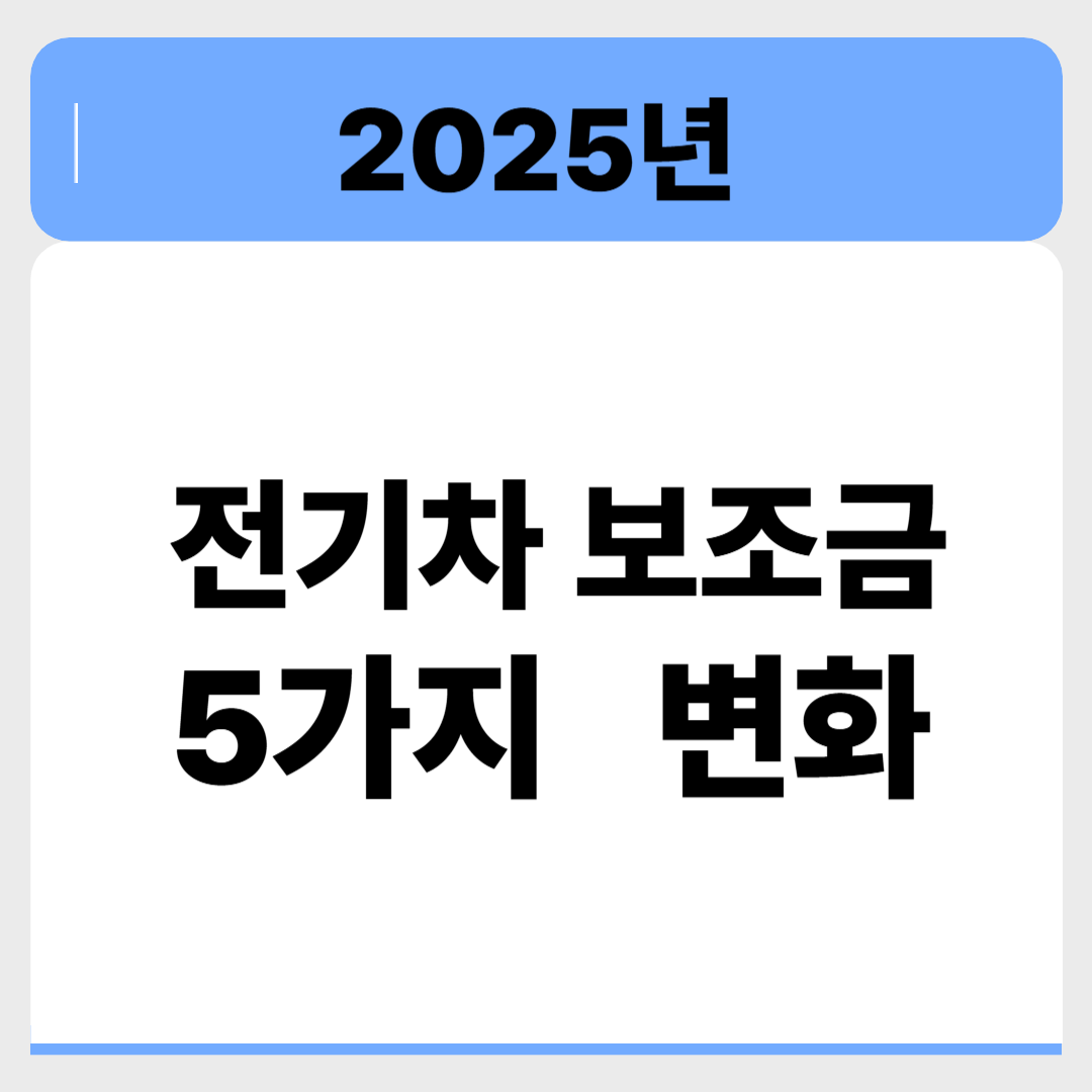 전기차 보조금 대격변! 2025년 무엇이 바뀌었나? 관련 이미지