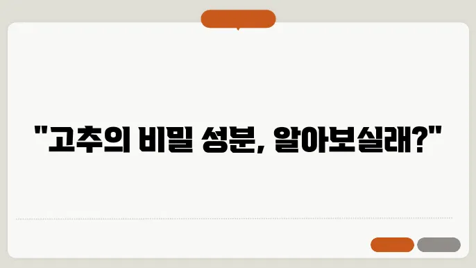 고추의 성분