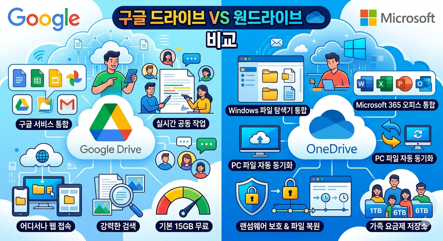 구글 드라이브 vs 원드라이브