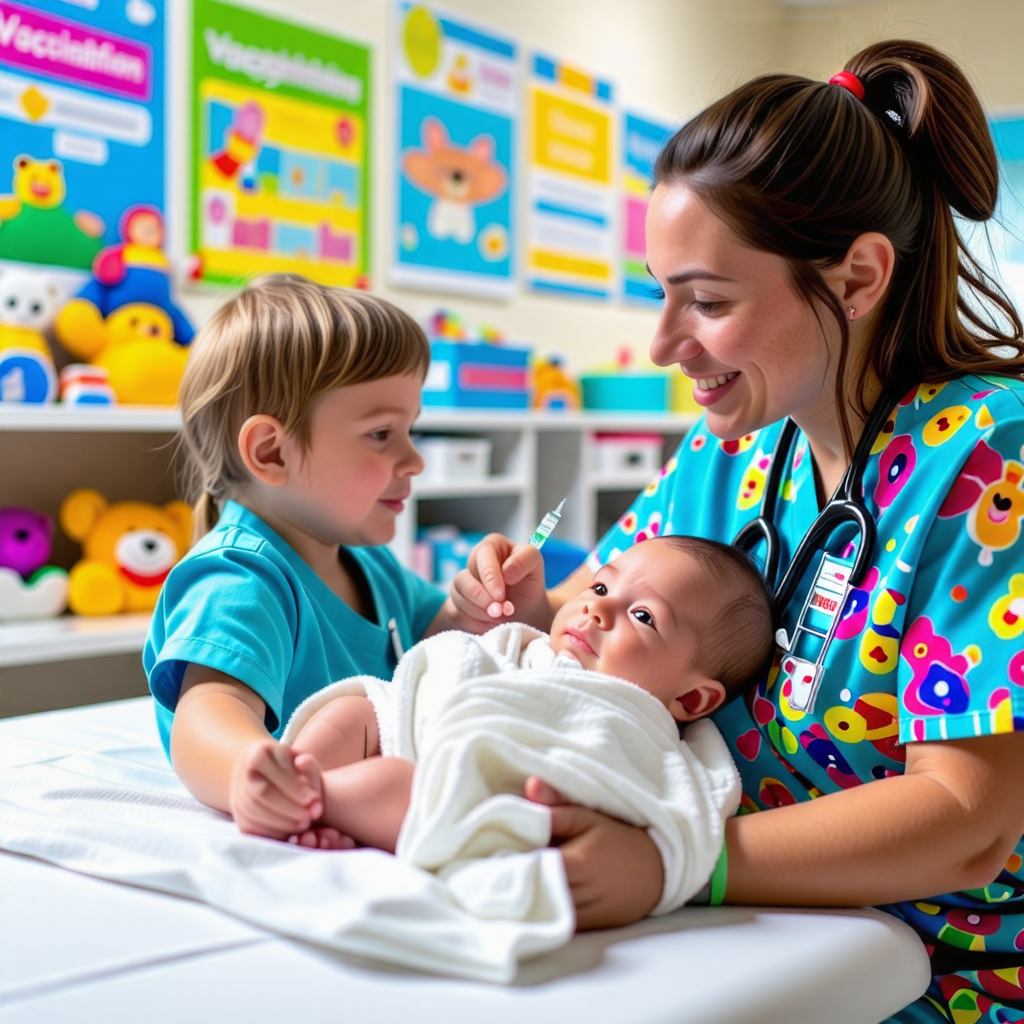신생아 예방 접종 사진