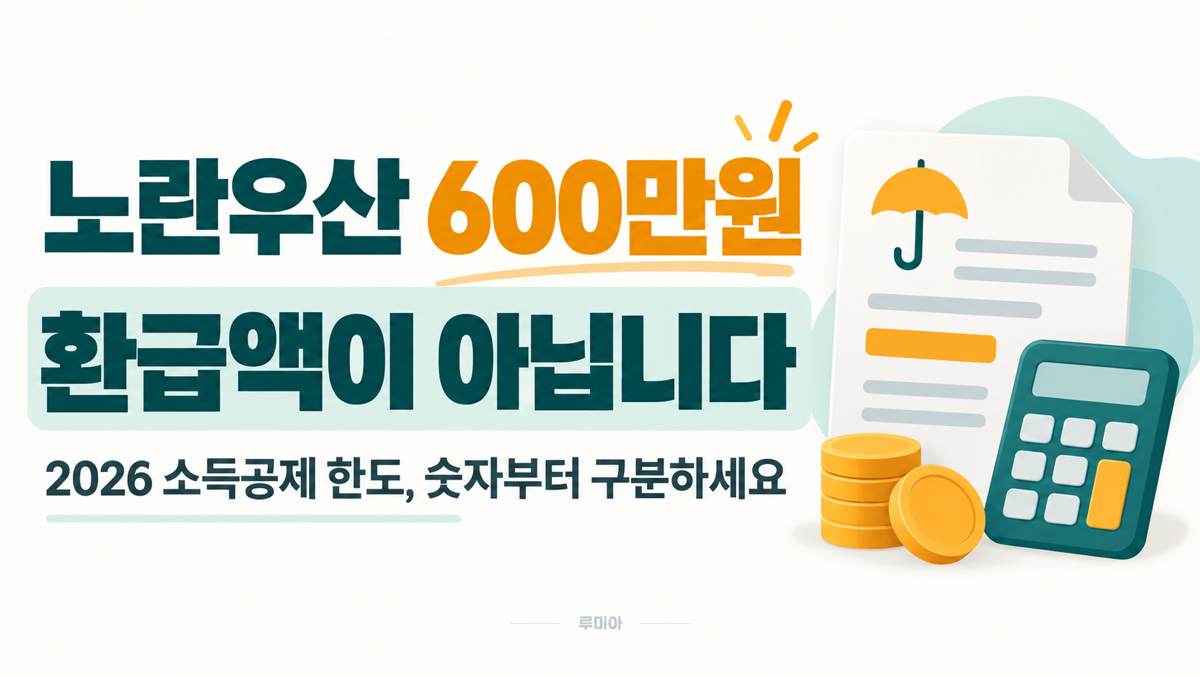 2026 노란우산 소득공제 600만원은 환급액이 아니라 공제한도