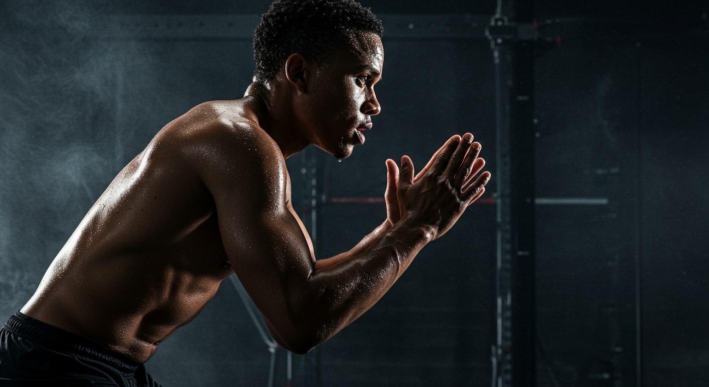 고강도 트레이닝을 하는 운동선수의 모습