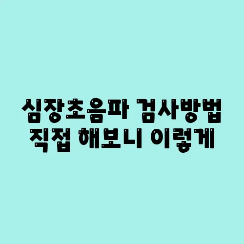 심장초음파 검사방법 직접 해보니 이렇게