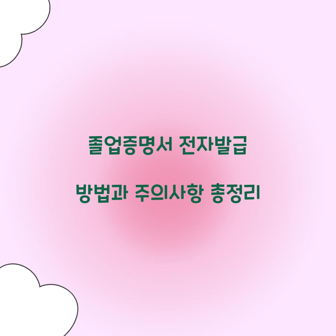 졸업증명서 전자발급