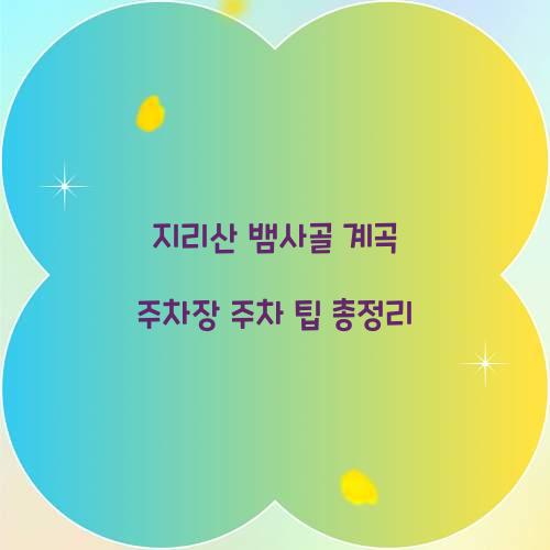 지리산 뱀사골 계곡 주차장