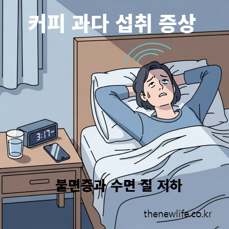 새벽까지 뒤척이며 잠을 이루지 못하는 여성 일러스트